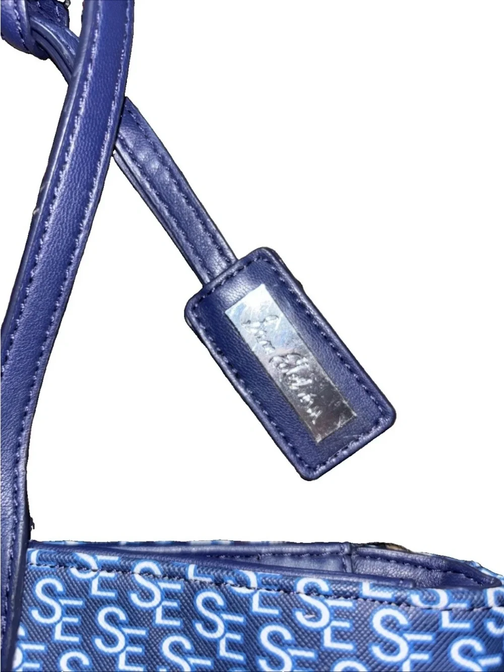 Sam Edelman Navy Stripe Logo Tote Bag